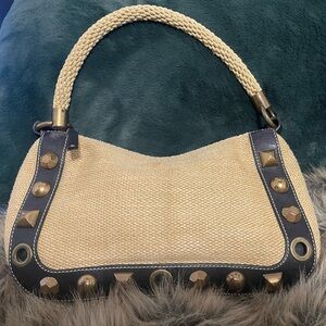 Moschino Cheap And Chic Woven Leather Studded Bag
